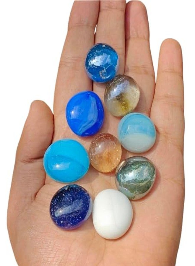 Parakh Decorative Glass Pebbles, Multicolour Flat Round Marble for Aquarium, 100gm - Image 2